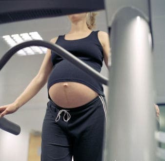 pregnant woman on treadmill