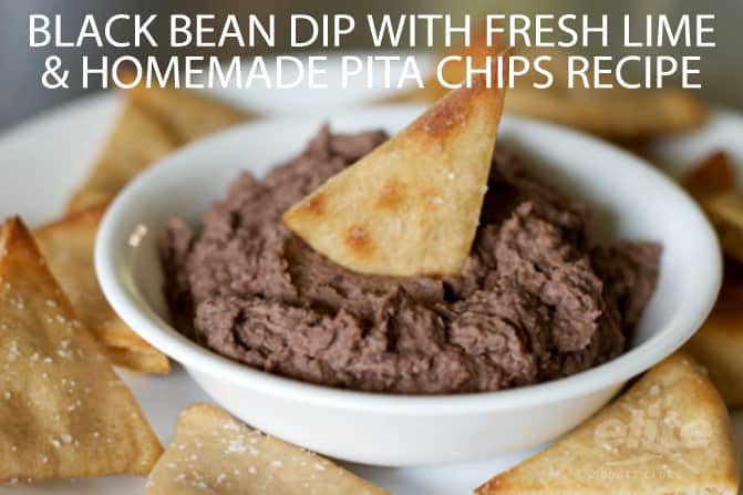 Black Bean Dip with Fresh Lime and Homemade Pita Chips Recipe