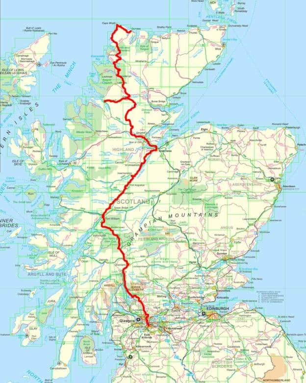 Scotland Walking Route 2012