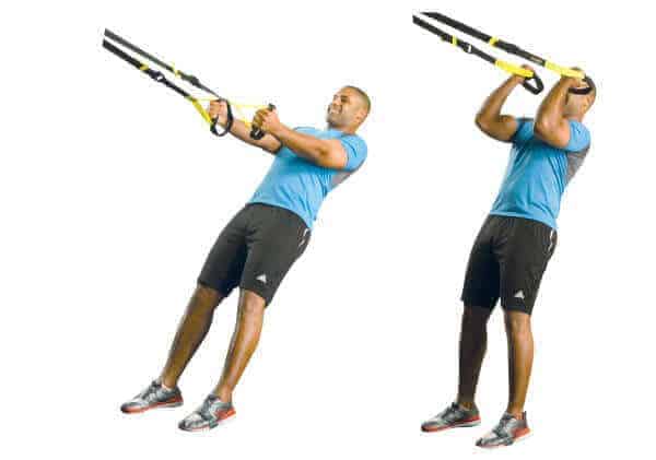 biceps curls with TRX