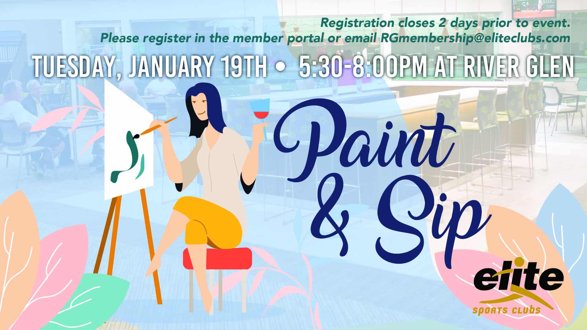 Paint and Sip - Elite River Glen - January 2021