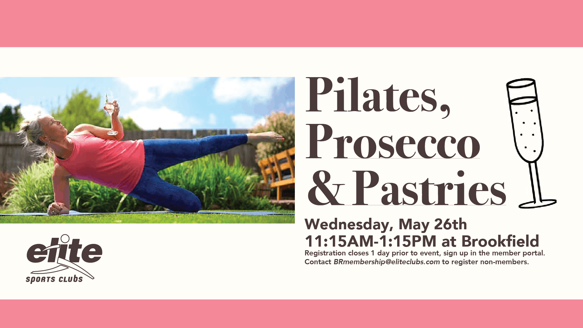 Pilates Prosecco Pastries - Elite Brookfield - May 2021