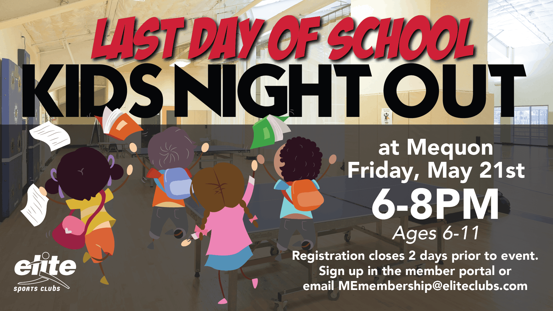 Last Day of School Kid's Night Out - Elite Mequon - June 2021