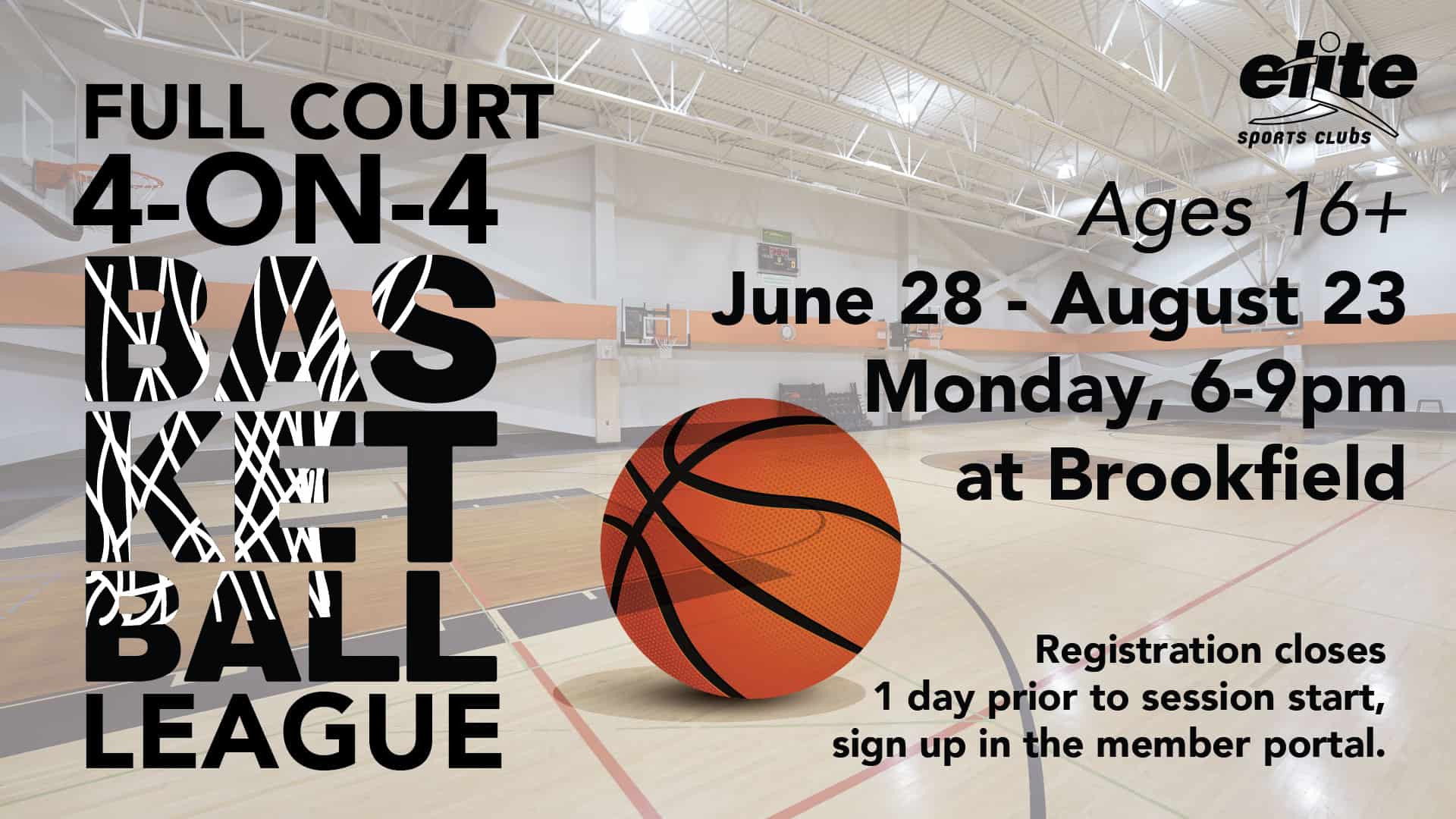 Full Court 4-on-4 Basketball League - Elite Brookfield - Summer 2021