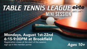 Table Tennis League - Mini Session - Brookfield - August 2022