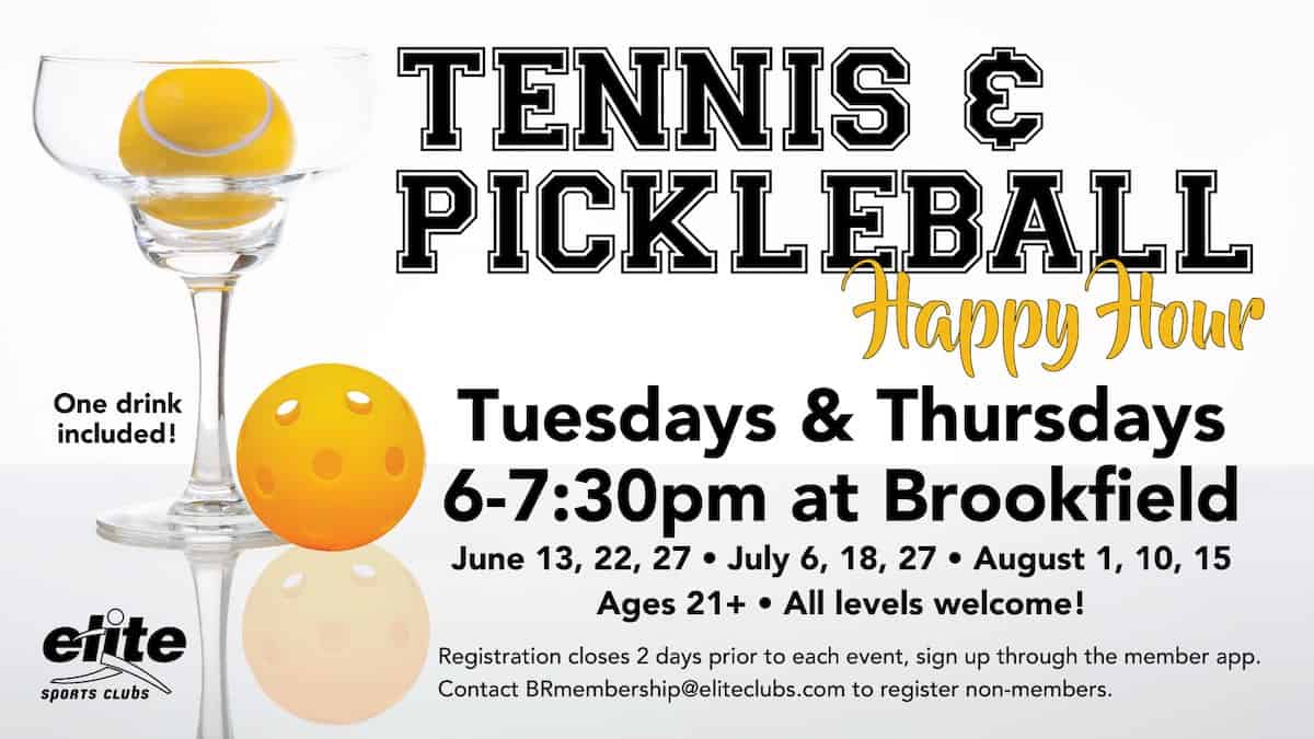 Tennis & Pickleball Happy Hour - Elite Sports Clubs