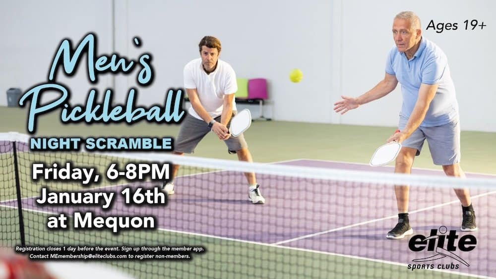 Men's Pickleball Night Scramble - Mequon - January 16 2026