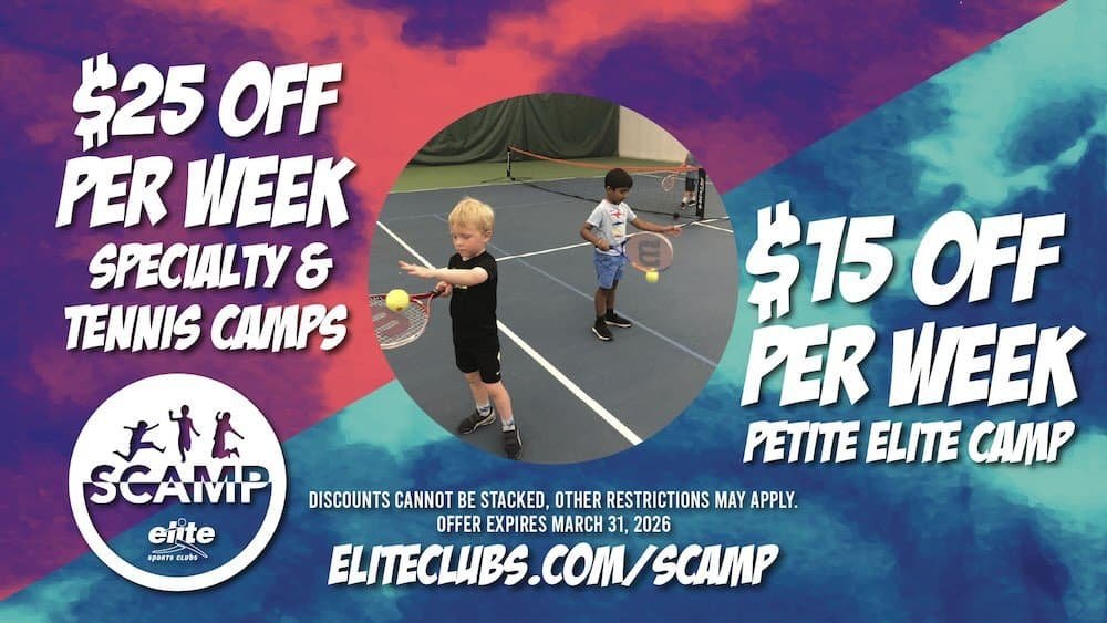 $25 Off Specialty & Tennis Camp & $15 Off Petite Elite Camp - Ends March 31 2026