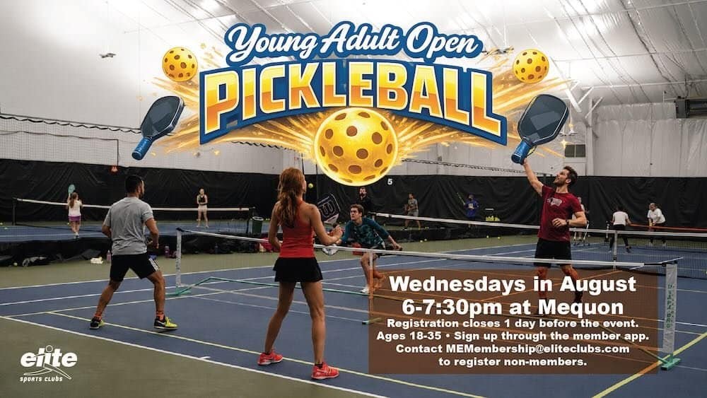 Young Adult Open Pickleball - Mequon - Wednesdays in August 2026